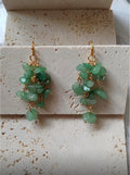 14k gold plated earring with green parade!!