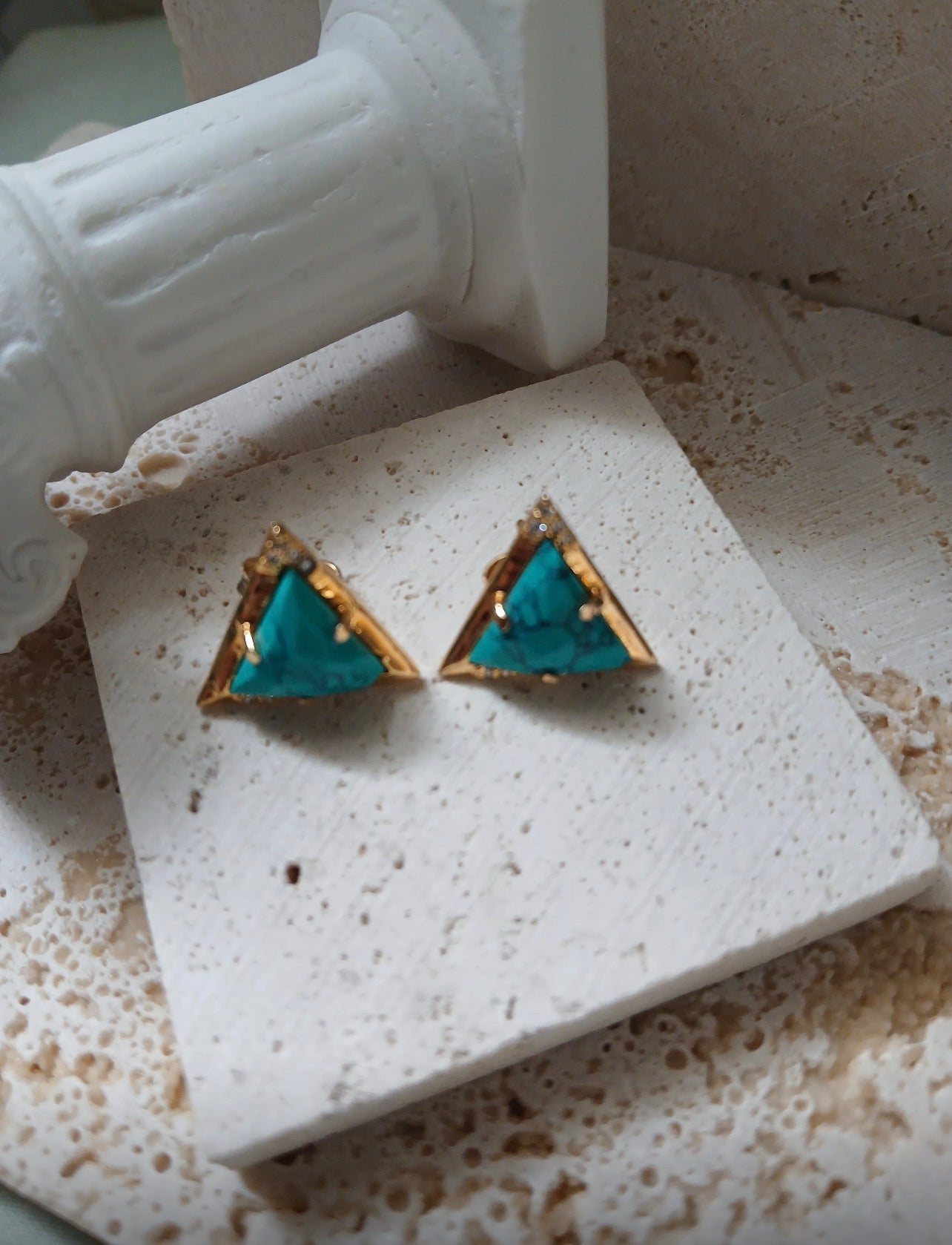 14K Gold Plated Turquoise Earrings