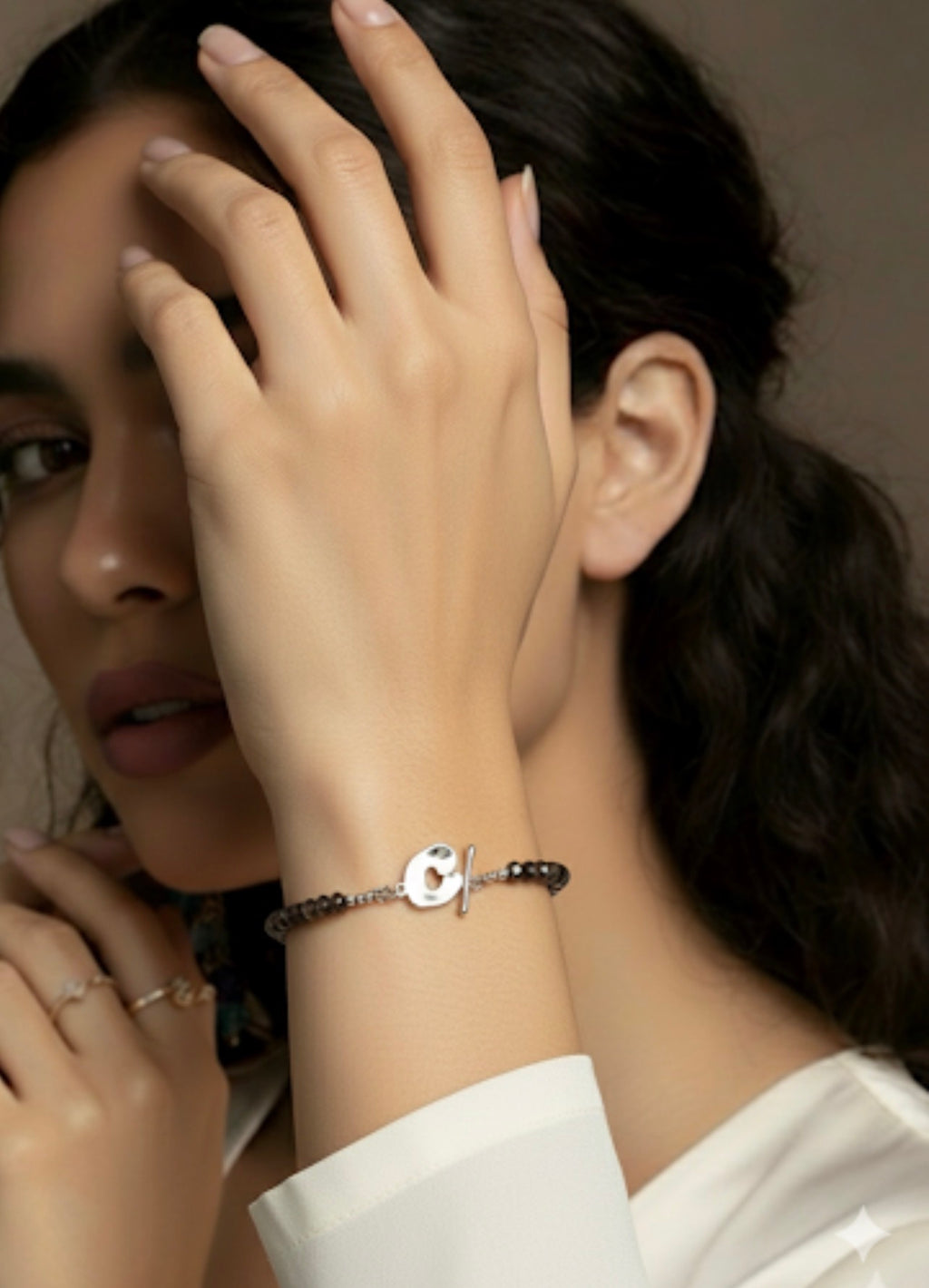 Rondelle Faceted Smoke Quartz Bracelet with 14k Gold Plated