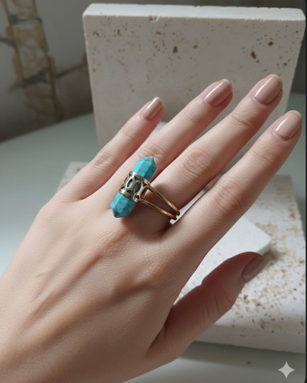 14k Gold Plated Turquoise Ring
