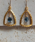 18k gold-plated earrings with Natural Topaz