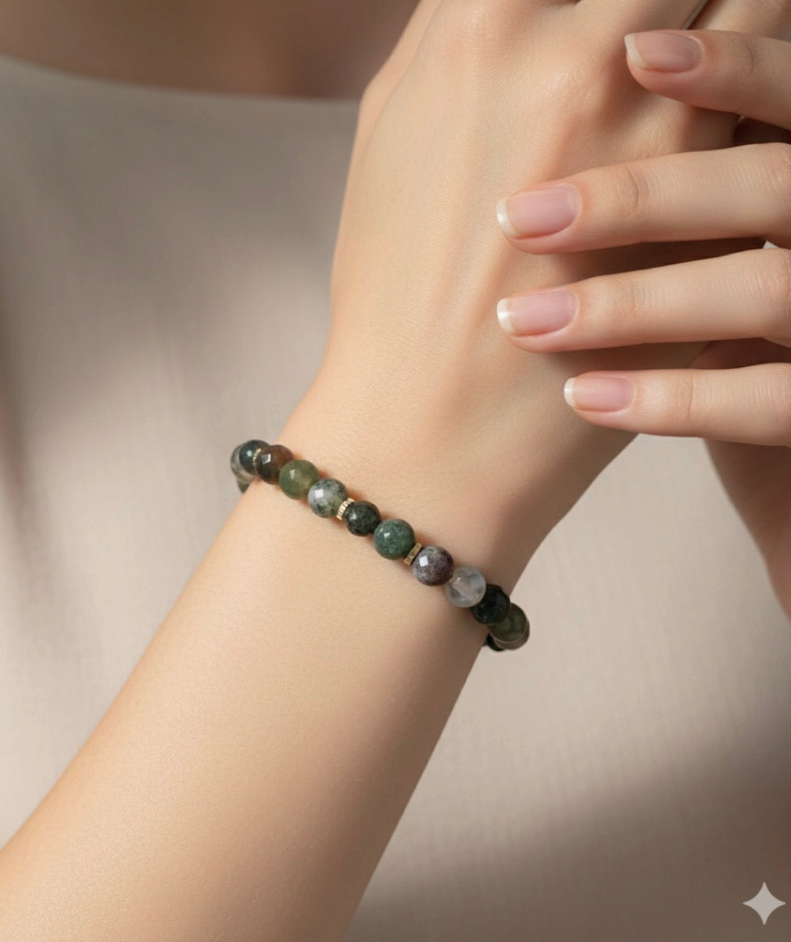 Handmade Natural Faceted Jasper Stone Bracelet with 18k Gold Plated Clasp