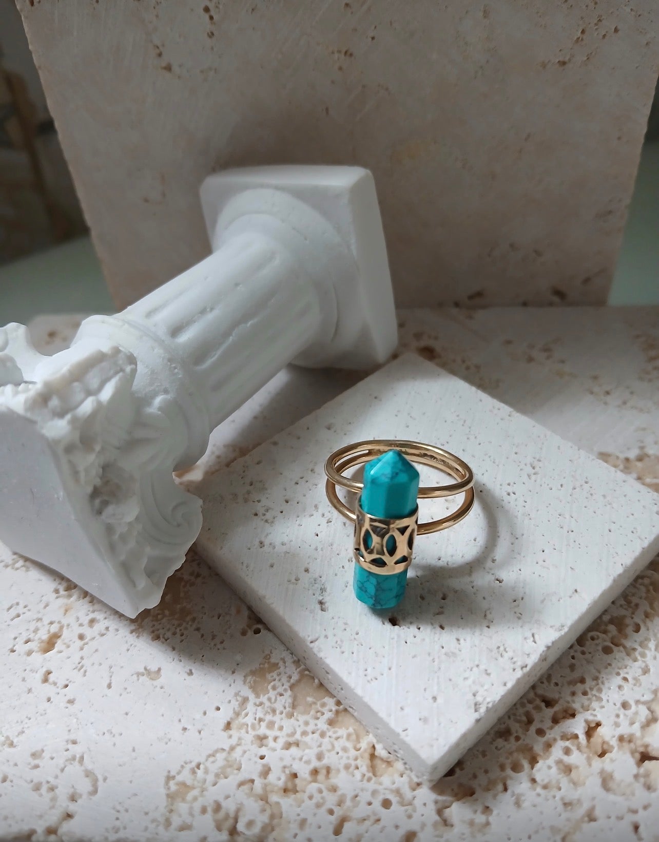 14k Gold Plated Turquoise Ring