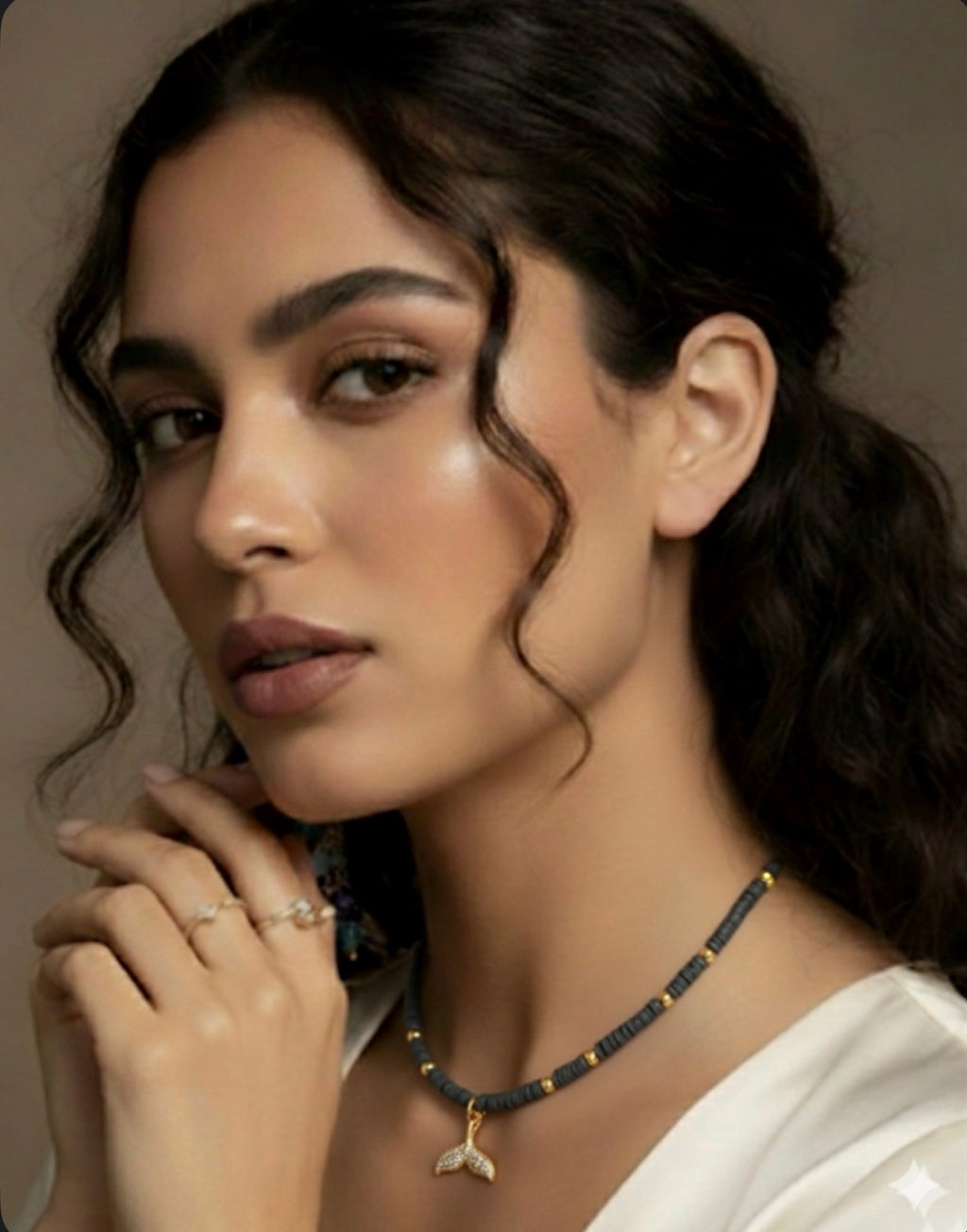 Natural Stone Necklace with Gold Plated pendant