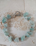 Natural Aventurine Stone Bracelet with Antique Silver Details