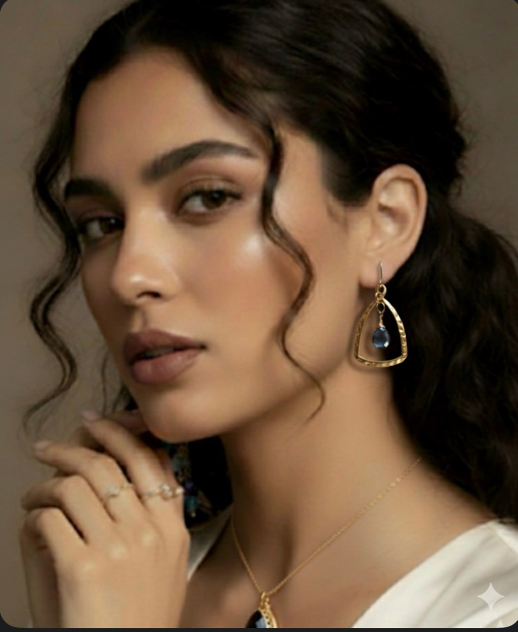 18k gold-plated earrings with Natural Topaz