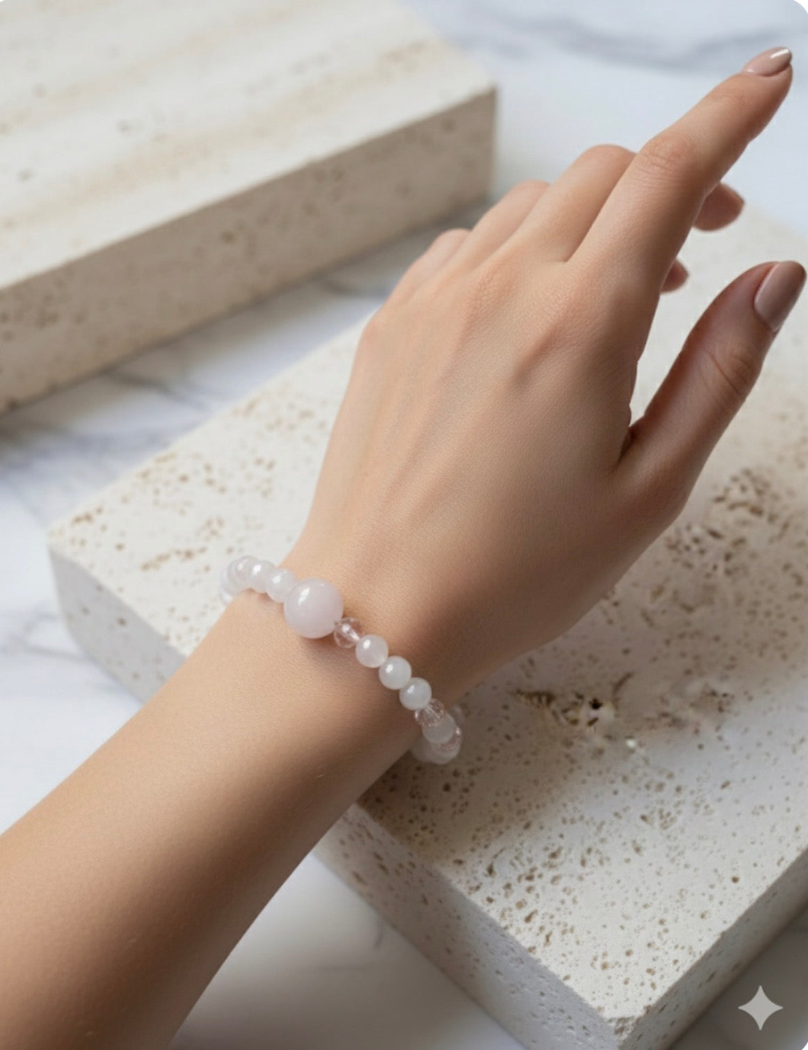 Rose Quartz and Pink Crystal Bracelet