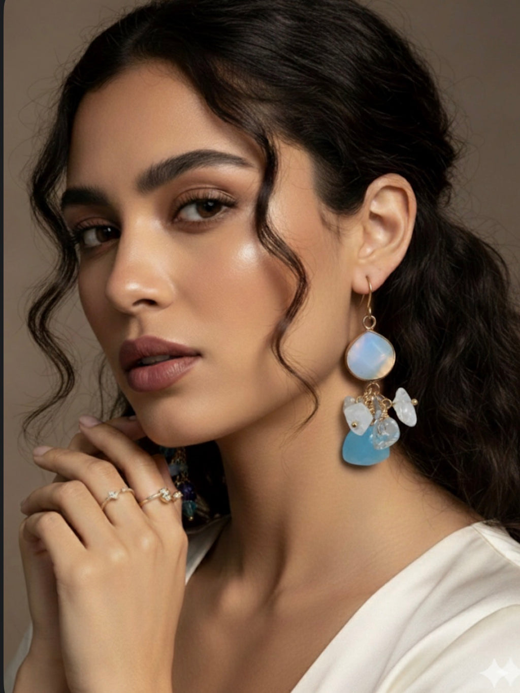 Blue Natural Stone Earrings