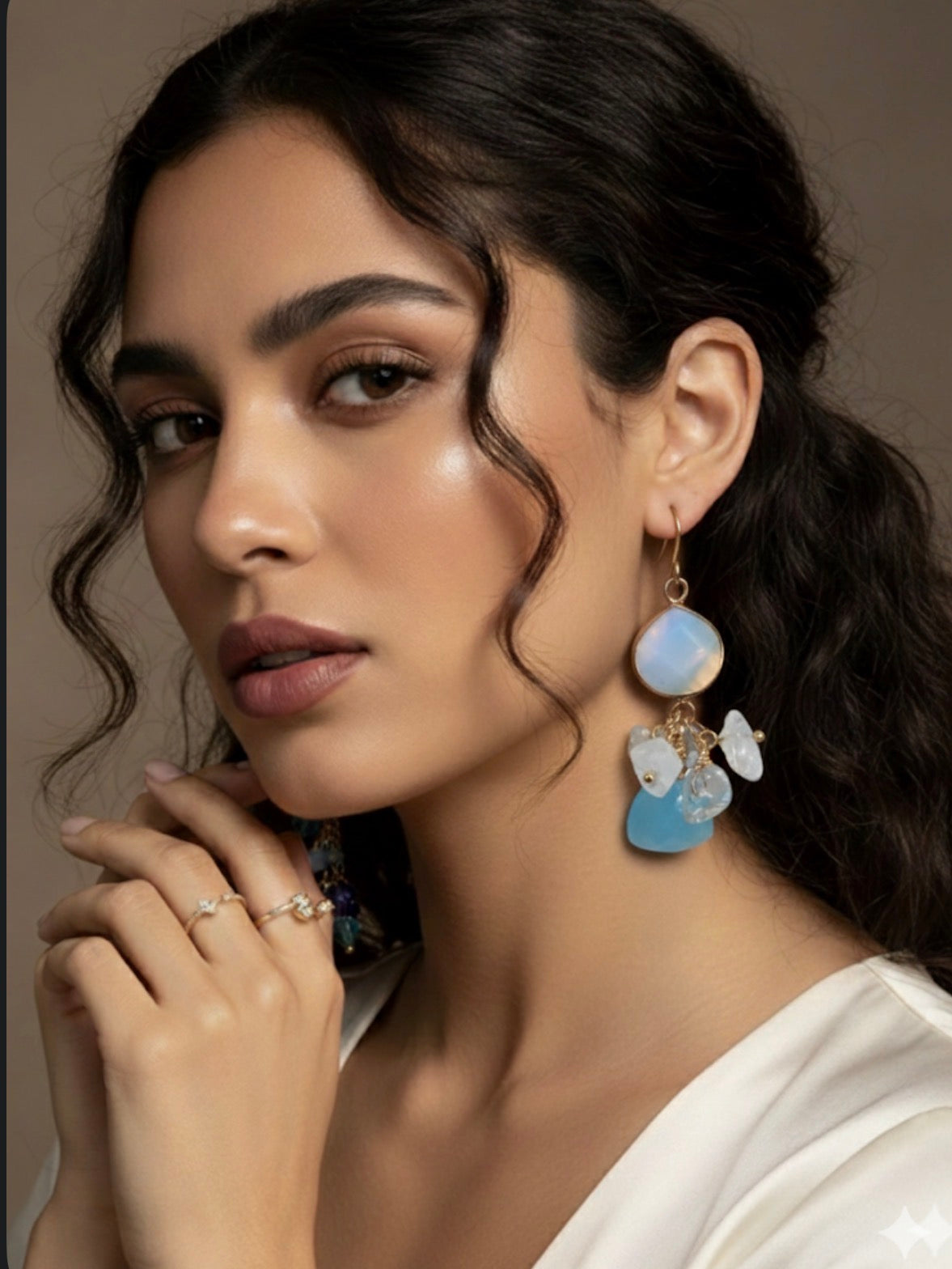 Blue Natural Stone Earrings