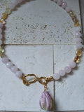 "Botanical Elegance": Rose Quartz, Citrine and Murano Glass
