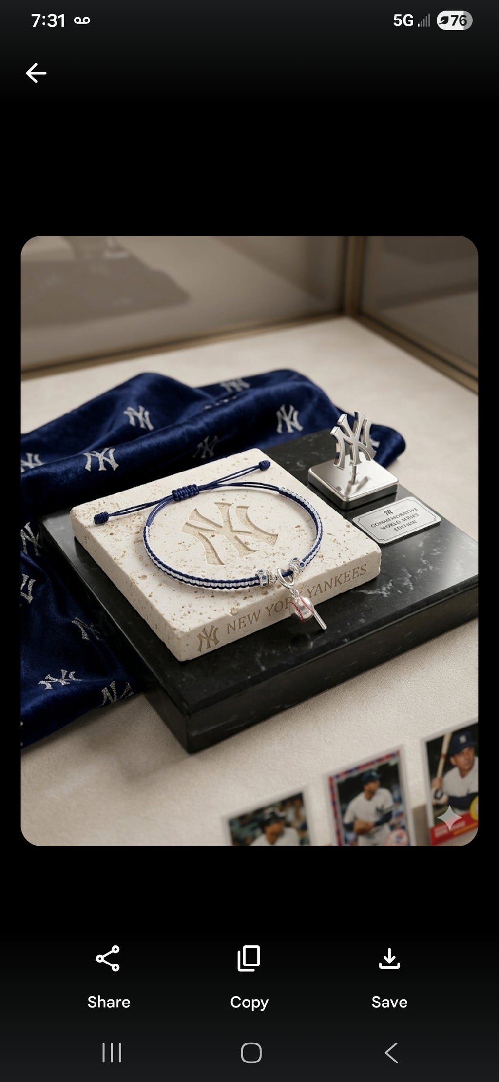 Adjustable Baseball-Themed Bracelet with Bat and Ball Charms