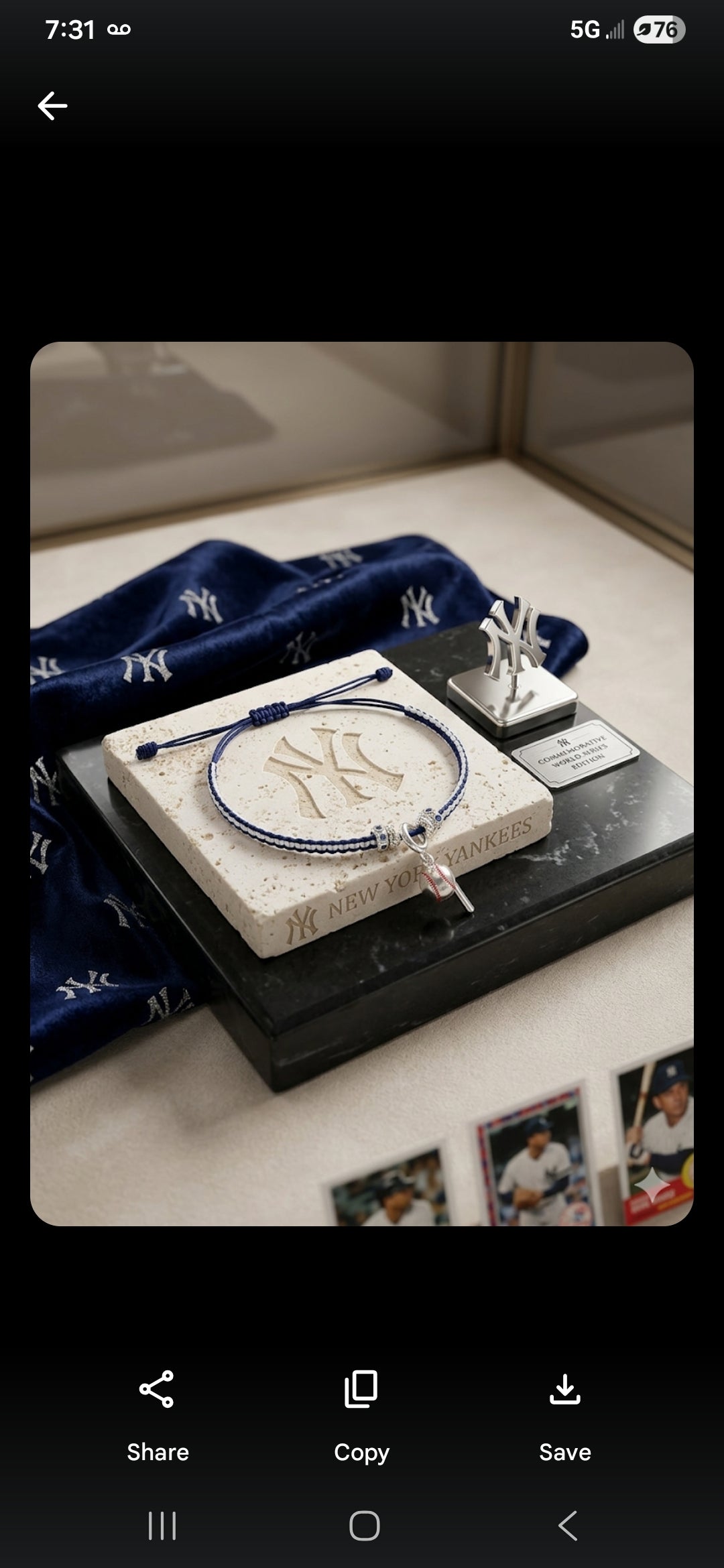 Adjustable Baseball-Themed Bracelet with Bat and Ball Charms